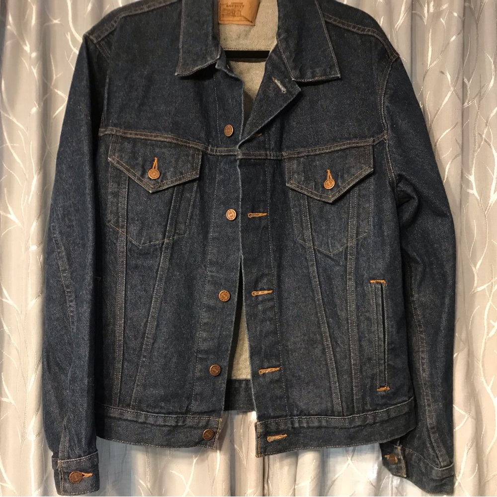 VTG NOS Blue Jean Genuine Robucks Denim Jacket L Tall